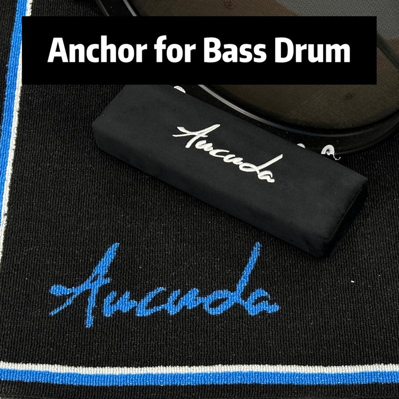 Aucuda Drum Rugs with Bass Drum Stopper, Drum Set Floor Mat, 4x6ft Electric Bass Drum Kit Pedal Carpet, Tightly Woven Fabric, Soundproof TPR Grip Bottom Accessories for Man, Apartment, Garage, Black. - Image 5